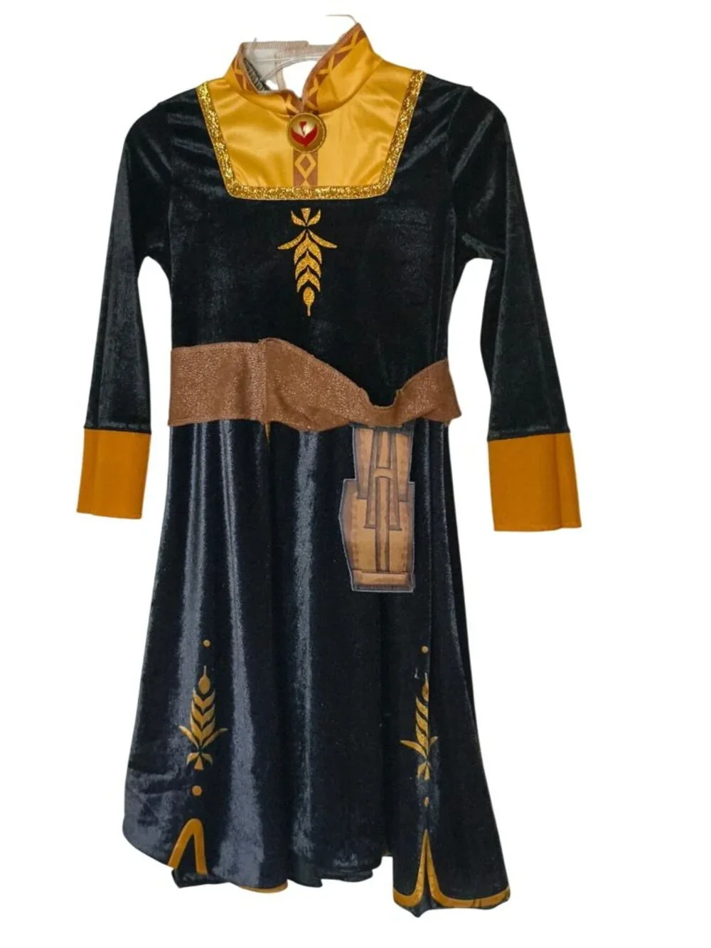 Disney Frozen II Anna Deluxe Girls Costume S 4-6 Dress Cloak Belt Halloween Cost